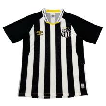 2526 Mens  Santos away Black and white soccer jersey