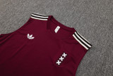 2025-26 Mens Ajax Deep jujube red  vest Training Short Suit