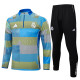 2024/25 Mens Real  Madrid Blue green stripe inkje  Half-pull Training Suit