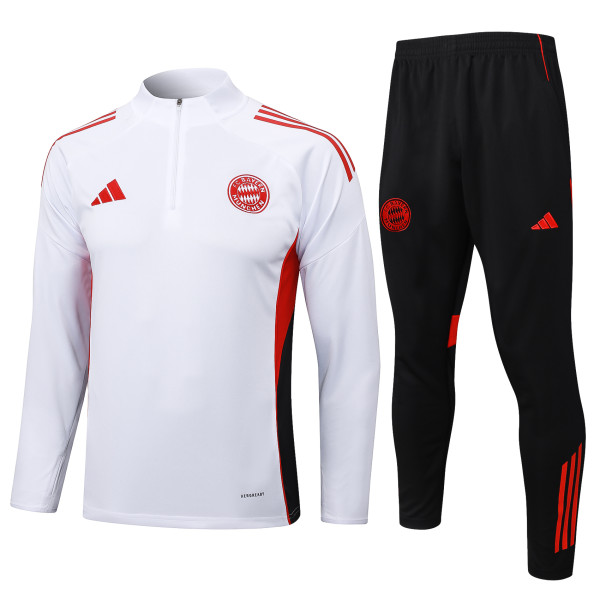 2025-26 Mens Bayern Munich White Half-pull Training Suit