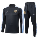 2025-26 Mens Argentina black Half pull Training suit
