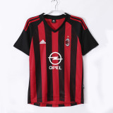 2002-03  Mens Retro AC Milan Home soccer Jersey