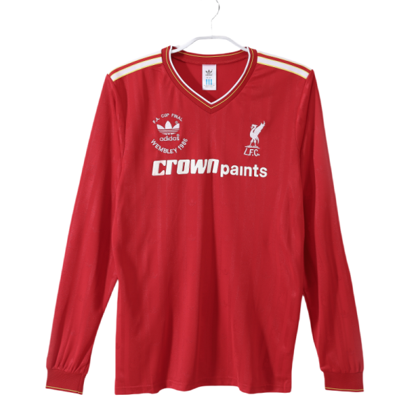1986-87 Mens Retro Liverpool red  home  Long Sleeve Jersey