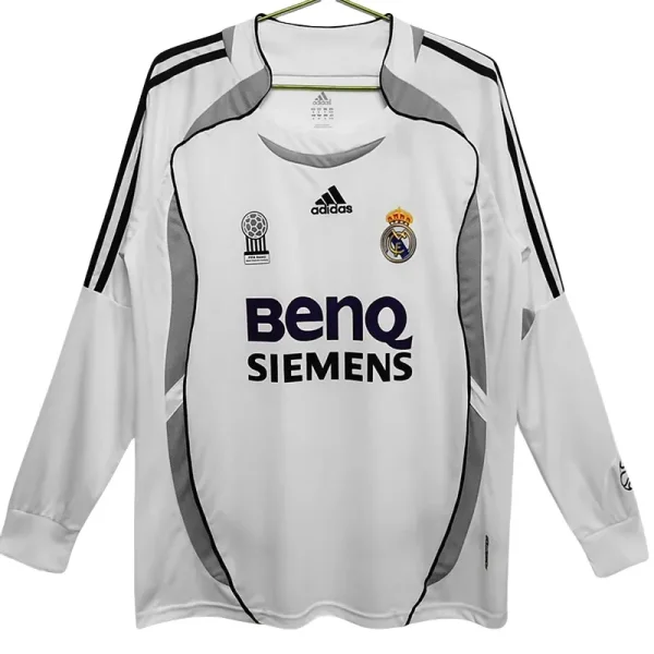 2006-2007Real Madrid Home Long Sleeve Retro Soccer Jersey