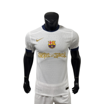 2025/26 Mens Barcelona white  Player Co branded version soccer jersey