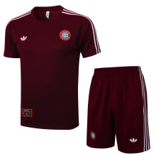 2025-26 Mens Bayern Munich Deep jujube red  short training  D2527#