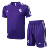 2025-26 Mens Real Madrid Purple Retro Edition Training Short Suit