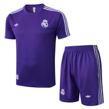 2025-26 Mens Real Madrid Purple Retro Edition Training Short Suit