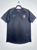 Retro Mens Portugal balck away Soccer Jersey 2006