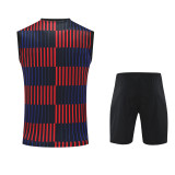 25-26 Mens Barcelona Red blue Vest Short traning suit