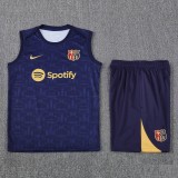 25-26 Mens Barcelona Royal blue Vest Short traning suit