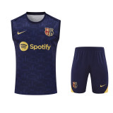 25-26 Mens Barcelona Royal blue Vest Short traning suit