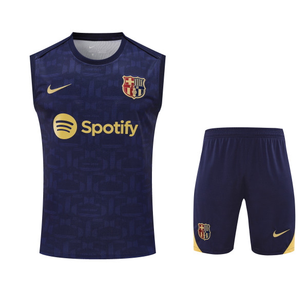 25-26 Mens Barcelona Royal blue Vest Short traning suit