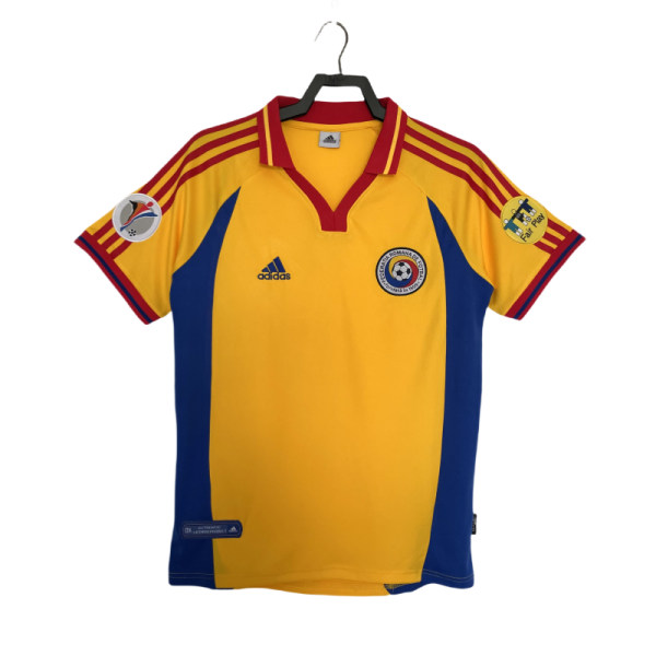 Retro Mens Romania orange home Soccer Jersey 2000