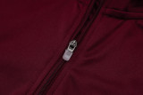 Mens Ajax Deep jujube red Retro version half-pull Training suit 2025-26   B2540#