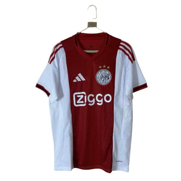 Mens Ajax  home Red and white  soccer Jersey 2526