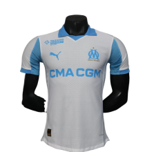 Mens Marseille home white Player version soccer jersey 2526