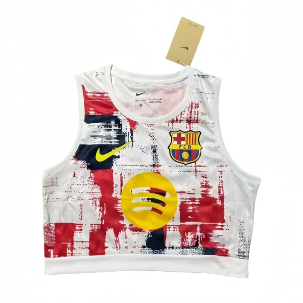 Women Barcelona white vest  Jersey 2025-26