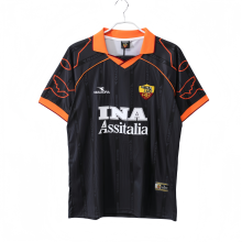 1999-00 Mens Roma black away Retro soccer Jersey