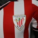 Men's Athletic Bilbao red home  Player version  soccer Jersey 2025/26