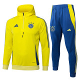 Mens  Ajax Half-pull yellow Hoodie Tracksuit  2425        F617#