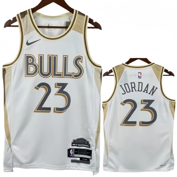 24-25 BULLS JORDAN #23 White City Edition Top Quality Hot Pressing NBA Jersey