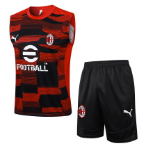 Mens AC Milan red vest Training Short Suit  2425       D1275#