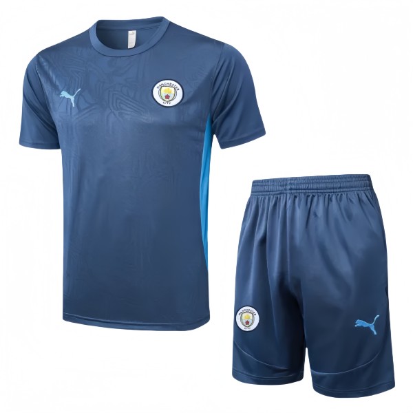 Mens Manchester City Mid Blue training Short suit  2425      D1272#