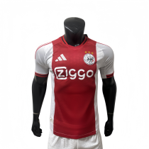Mens Ajax  home Red and white Player version soccer Jersey 2526