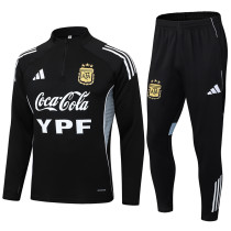 25-26 Argentina Black Half Pull Tracksuit