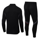 25-26 Ajax Black Half Pull Tracksuit suit