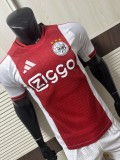 Mens Ajax  home Red and white Player version soccer Jersey 2526