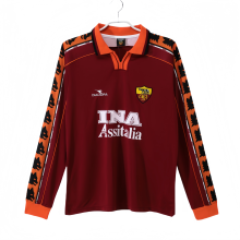 1998-99 Roma Home Retro red Long Sleeve Soccer Jersey