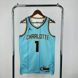 24-25 Hornets BALL #1 Blue City Edition Top Quality Hot Pressing NBA Jersey
