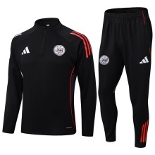 25-26 Ajax Black Half Pull Tracksuit suit