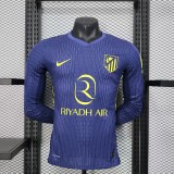 Mens Atletico Madrid  away blue  Player  Long sleeve  jersey   2025-26