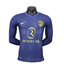 Mens Atletico Madrid  away blue  Player  Long sleeve  jersey   2025-26