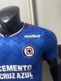 Mens Cruz Azul  Player  home blue soccer Jersey 2025-26