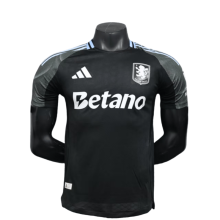 Mens Aston Villa  Player away  black soccer Jersey 2025-26