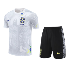 2025-26 KIDS  Brazil white Jesus soccer jersey