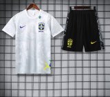 2025-26 KIDS  Brazil white Jesus soccer jersey