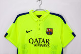 Retro Barcelona Third away Fluorescent Green  Jersey Mens 2014-15