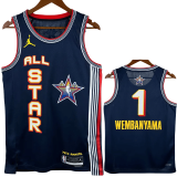 25-26 ALL-STAR WEMBANYAMA #1 Royal blue Top Quality Hot Pressing NBA Jersey