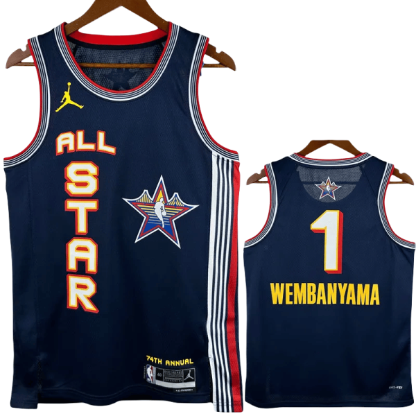 25-26 ALL-STAR WEMBANYAMA #1 Royal blue Top Quality Hot Pressing NBA Jersey