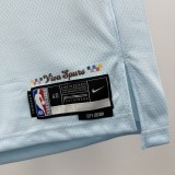2526 SA Spurs FOX #4 Light blue City Edition Top Quality Hot Pressing NBA Jersey