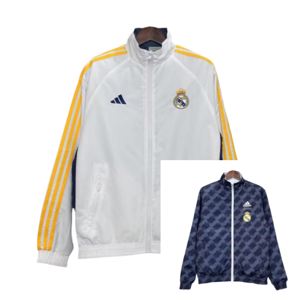 Mens Real Madrid  white Double sided windbreaker 2025-26