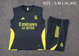 2025-26 Mens Real Madrid dark grey vest Training Short Suit       D2597#