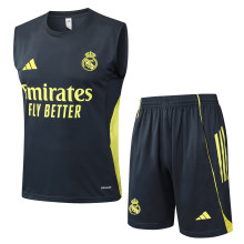 2025-26 Mens Real Madrid dark grey vest Training Short Suit       D2597#