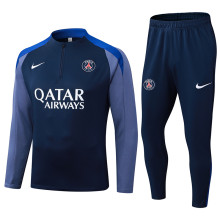 2025-26 Mens PSG Paris blue half pull Tracksuit suit