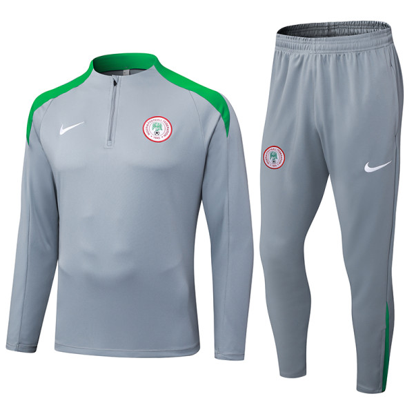 2025-26 Mens Nigeria  grey half-pull Training suit